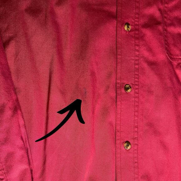 Bugle Boy Vintage Dark Red Long Sleeve Button Up Shirt Logo Pocket Men’s Size M - Picture 7 of 8